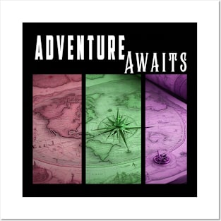 Adventure Awaits - Travelling White Text Posters and Art